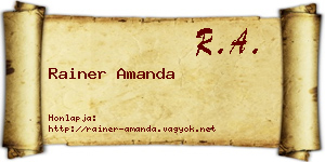 Rainer Amanda névjegykártya